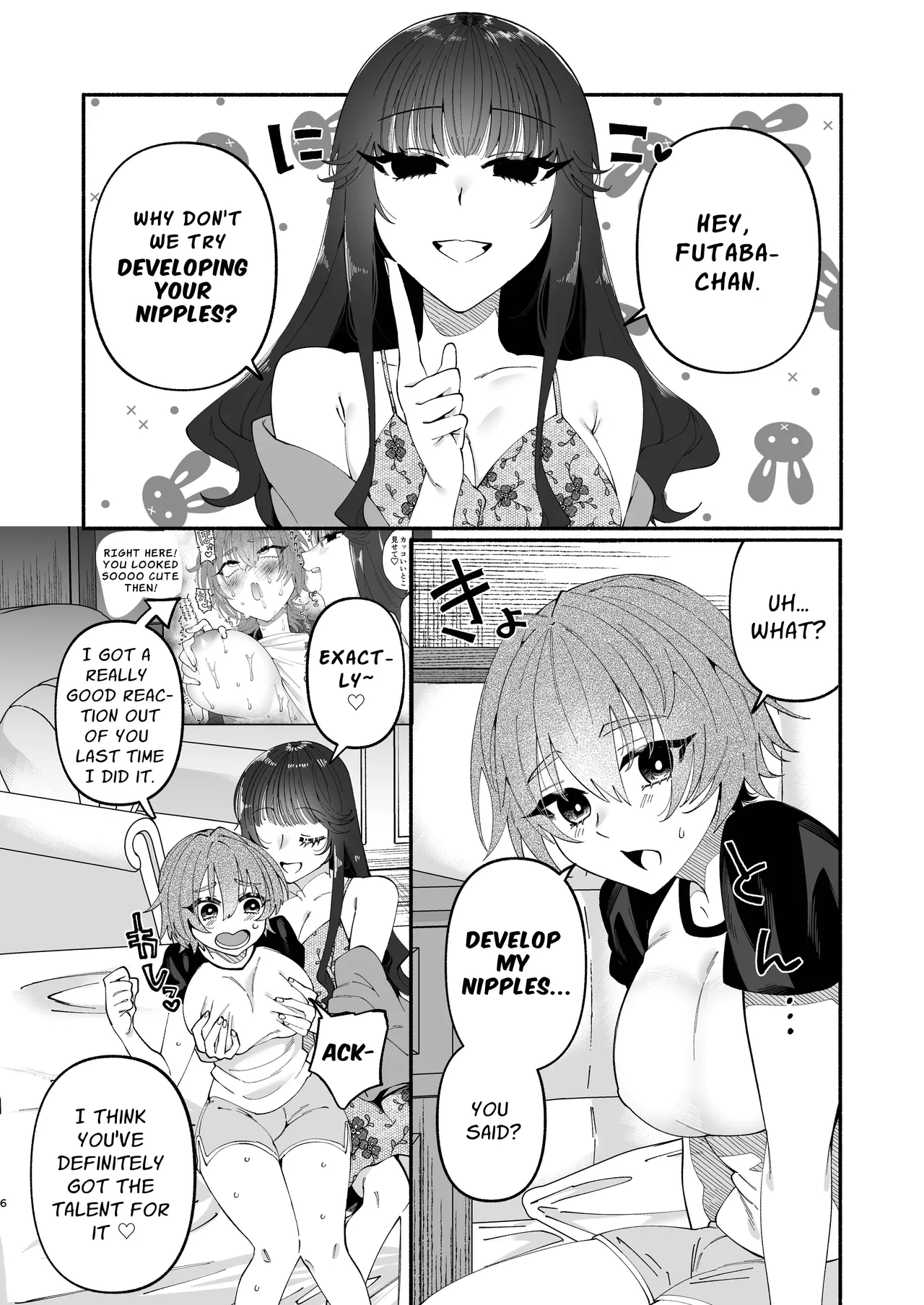 Hentai Manga Comic-A Perverted Lady Rubs a Futanari's Nipples Silly-Read-4